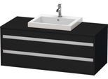 Duravit Ketho Konsolenwaschtischunterbau wandhängend Eiche Schwarz Matt 1200x550x496 mm - KT67560161 KT675601616