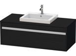 Duravit Ketho Konsolenwaschtischunterbau wandhängend Eiche Schwarz Matt 1200x550x426 mm - KT67960161 KT679601616
