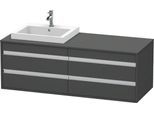 Duravit Ketho Konsolenwaschtischunterbau wandhängend Graphit Matt 1400x550x496 mm - KT6757L4949 KT6757L4949
