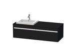 Duravit Ketho Konsolenwaschtischunterbau wandhängend Eiche Schwarz Matt 1400x550x426 mm - KT6797L161 KT6797L1616