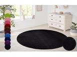 Teppich HANSE HOME "Shashi" Gr. 9, schwarz, H:8,5mm Ø:133cm, Kunstfaser, Teppiche, Teppich, Kurzflor, Unifarben, Teppich, Weich, Esszimmer, Kinderzimmer, Flur