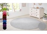 Teppich HANSE HOME "Shashi" Gr. 9, silber (silberfarben), H:8,5mm Ø:133cm, Kunstfaser, Teppiche, Teppich, Kurzflor, Unifarben, Teppich, Weich, Esszimmer, Kinderzimmer, Flur