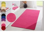 Teppich HANSE HOME "Fancy" Gr. 12, pink, B:80cm H:7mm L:200cm, Kunstfaser, Teppiche, Teppich, Kurzflor, Läufer, uni, gekettelt, Wohnzimmer, Schlafzimmer, Esszimmer