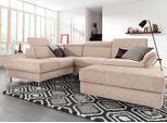 Ecksofa SIT & MORE "Avignon L-Form", beige, B:269cm H:97cm T:228cm, Struktur fein ( 100% Polyester);Struktur (100% Polyester);Struktur grob ( 100% Polypropylen), Sofas, Ecksofa, inklusive Kopfteilverstellung, wahlweise mit Bettfunktion