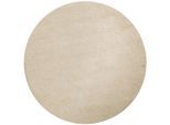 Wollteppich THEKO "Hadj Uni", beige (natur weiß), H:25mm Ø:150cm, Wolle, Teppiche, echter Berber Teppich, reine Wolle, handgeknüpft