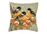 Kreuzstichkissen "3 Vögel & Physalis"