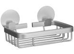 Seifenablage KLEINE WOLKE "Rocco", grau (silberfarben), B:14cm H:3,7cm T:11,4cm, Aluminium, Seifenhalter, Aluminium