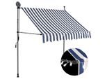 vidaXL Einziehbare Markise Handbetrieben mit LED 200 cm Blau und Weiß