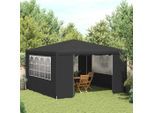 vidaXL Profi-Partyzelt mit Seitenwänden 4×4 m Anthrazit 90 g/m²