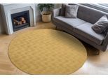 Teppich OBSESSION "Diamond Cut 800", gelb (honigfarben), H:30mm Ø:200cm, Polyester, Teppiche, Teppich, Uni Farben, Hoch-Tief Effekt, weich & kuschelig