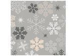 Servietten Papstar ROYAL Collection Snowflakes, 3-lagig, 1/4 Falz, saugfähig, reissfest, B 330 x H 330 mm, Recyclingpapier, grau, 20 Stück