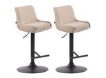 CLP 2er Set Barhocker Club Mit Stoffbezug I Thekenhocker Mit Fußstütze I Höhenverstellbarer Barstuhl