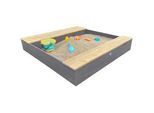 Ambia Garden Sandkasten , Braun, Grau , Holz , Hemlocktanne , 117x18.7x119 cm , unisex , EN 71, CE, FSC 100% , hoher Rand, mit Holzschutz vorbehandelt , Freizeit & Co, Gartenspielzeug, Sandkästen