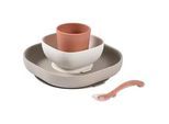 Beaba Essset , Weiß, Terracotta, Cappuccino , Kunststoff , 4-teilig , 18.3x18.3x3.8 cm , Füttern, Kindergeschirr & Kinderbesteck