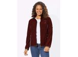 Fleecejacke CASUAL LOOKS, Damen, Gr. 46, rot (erdbeere, anthrazit, meliert), 100% Polyester, gemustert, mehrfarbig, unifarben, Jacken Fleecejacke