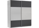 Schwebetürenschrank WIMEX "Easy", weiß (weiß, graphit), B:180cm H:210cm T:65cm, Schränke, Schwebetürenschrank