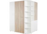 Eckkleiderschrank WIMEX "Joker", weiß (weiß, struktureichefarben hell), B:124cm H:198cm T:148cm, Schränke, Eckkleiderschrank, begehbarer Kleiderschrank, Garderobe, Ecklösung
