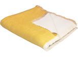 Wohndecke ADAM "Solo", gelb (curry), B:150cm L:210cm, Baumwolle, Wohndecken, Wohndecke, GOTS zertifiziert - aus Bio-Baumwolle, Kuscheldecke