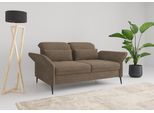 3-Sitzer SIT & MORE "Emely, inkl. Sitztiefenverstellung", braun (hellbraun), B:199cm H:92cm T:123cm, 100% Polyester, Sofas, wahlweise mit Bettfunktion, Kopf- & Armteilverstellung