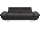 2-Sitzer COTTA "Enterprise", grau, B:218cm H:91cm T:104cm, Softlux-Kunstleder;Luxus-Kunstleder, Sofas, Big-Sofa, mit Armteilverstellung & Kopfteilverstellung