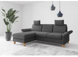 Ecksofa HOME AFFAIRE "Rochelle, L-Form", grau (dunkelgrau), B:251cm H:90cm T:164cm, 95% Polyester 5% Polyamid, Sofas, Ecksofa, wahlweise mit Armteilverstellung, Bettfunktion und Bettkasten