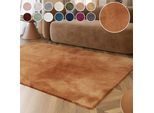 Hochflor-Teppich ESPRIT "Alice ESP-4377, Kunstfell", orange (terracotta), B:130cm H:25mm L:190cm, Kunstfaser, Teppiche, Kaninchenfell-Haptik, besonders weich und dicht, für alle Räume