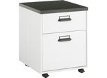 Rollcontainer HOME AFFAIRE "SHERWOOD", weiß (pinie weiß dekor), B:47cm H:60cm T:51cm, Holzwerkstoff, Rollwagen, Rollcontainer, mit Apothekergriffen aus Metall, Breite 47 cm, Soft-Close-Funktion