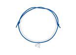 Armband BEKA & BELL "925 Sterling Silber Glänzend Taube Textil 14-28cm", blau, Armbänder, Damen, 14-28cm, Silber 925 (Sterlingsilber), glänzend, Armband