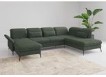 Wohnlandschaft SIT & MORE "Emely, inkl. Sitztiefenverstellung", grün (jungle), B:359cm H:92cm T:231cm, 90% Polyester, 10% Polyamid, Sofas, Wohnlandschaft, wahlweise mit Bettfunktion,Bettkasten,Kopf- & Armteilverstellung