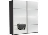 Schwebetürenschrank WIMEX "Easy", grau (graphit, spiegel), B:135cm H:210cm T:65cm, Schränke, Schwebetürenschrank, mit Vollspiegel