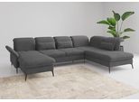 Wohnlandschaft SIT & MORE "Emely, inkl. Sitztiefenverstellung", grau, B:359cm H:92cm T:231cm, 90% Polyester, 10% Polyamid, Sofas, Wohnlandschaft, wahlweise mit Bettfunktion,Bettkasten,Kopf- & Armteilverstellung