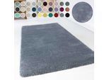 Hochflor-Teppich ESPRIT "Relaxx ESP-4150" Gr. 4, blau (blau, grau), B:160cm H:25mm L:230cm, Kunstfaser, Teppiche, Wohnzimmer, sehr große Farbauswahl, weicher dichter Hochflor