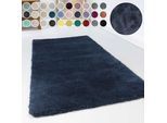 Hochflor-Teppich ESPRIT "Relaxx ESP-4150" Gr. 4, blau (dunkelblau), B:160cm H:25mm L:230cm, Kunstfaser, Teppiche, Wohnzimmer, sehr große Farbauswahl, weicher dichter Hochflor