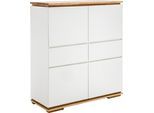 Highboard MCA FURNITURE "Chiaro", weiß (weiß matt), B:102cm H:115cm T:40cm, MDF, Massivholz, Sideboards, Highboard, Breite ca. 102 cm