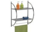 Idimex Badregal Janine , Chromfarben , Metall , Vintage , 44x54x26 cm , Badezimmer, Badezimmerregale, Badregale