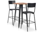 vidaXL 3-teiliges Bar-Set Stahl Schwarz