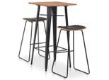 vidaXL 3-teiliges Bar-Set Stahl Schwarz