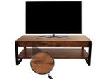 TV-Rack MCW-L53, Fernsehtisch Lowboard TV-Tisch, Metall 42x120x44cm ~ dunkle Wildeiche