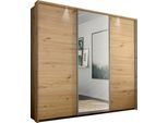 Schwebetürenschrank RAUCH "Kleiderschrank Schrank Garderobe Wäscheschrank TOMA mit Passepartout", braun (eiche artisan), B:211cm H:233cm T:64cm, Holzwerkstoff, Schränke, Schwebetürenschrank, inkl. Regaleinsatz sowie zusätzlichen Einlegeböden MADE IN GERMANY