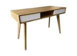 Svita Schreibtisch Retro in Holzoptik mit Schubladen Hellbraun , Quadratisch , 55x75x120 cm , Arbeitszimmer, Schreibtische, Bürotische