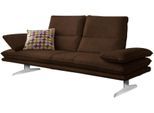 2,5-Sitzer W.SCHILLIG "broadway Designsofa mit hohem Sitzkomfort", braun (chocolate s37), B:236cm H:94cm T:96cm, Stoff S37 (100% Polyester): Luxus-Microfaser in Lederoptik, Sofas, Sitztiefenverstellung, Kopfteil- & Seitenteilverstellung, Breite 236cm