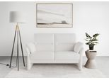 2-Sitzer DOMO COLLECTION "Pina, schmale Armlehnen, mit Federkern, kompakt & elegant", beige (creme), B:159cm H:95cm T:88cm, 95% Polyester, 5% Polyamid, Sofas, Hoher Sitzkomfort, Microfaser hochflorig, creme, Breite 159 cm