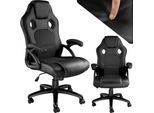 tectake® Bürostuhl, ergonomische Form, Kunstlederbezug mit Mesh-Gewebe, Belastbarkeit 120 kg