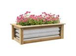 Outsunny Pflanzenbeet, Kräuterbeet für Garten, Balkon, Natur, 90 x 45 x 30 cm , Naturfarben , Metall , 45x30x90 cm , Gartenzubehör, Hochbeete