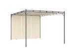 vidaXL Gartenpavillon mit Seitenvorhang 4x3x2,25 m Creme