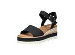 Keilsandalette TOMS "TOMS Sandalen Textil", Damen, Gr. 40, schwarz, Textil, Schuhe
