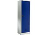 Schäfer Shop Select Garderobenschrank EASY-WEAR, Zylinderschloss, H 1935 mm, lichtgrau/enziannlau RAL 7035/5010