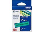 Brother Schriftbandkassette TZe-721, 9 mm breit, grün/schwarz