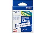 Brother Schriftbandkassette TZe-133, 12 mm breit, farblos/blau
