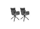 byLIVING Esszimmerstuhl SEATTLE, 2-er Set, Webstoff anthrazit, Gestell schwarz